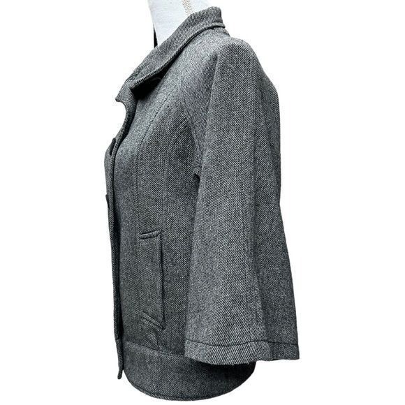 Anthropologie BB Dakota Women's Black Tweed Short Wool Blend Jacket Size M Warm - Picture 4 of 11